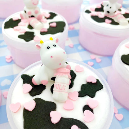 Kawaii Straw-Dairy Cow 2 in 1 Slime