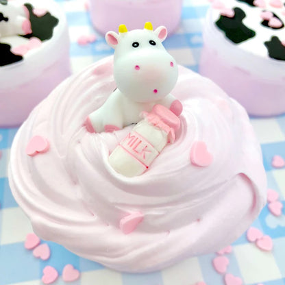 Kawaii Straw-Dairy Cow 2 in 1 Slime