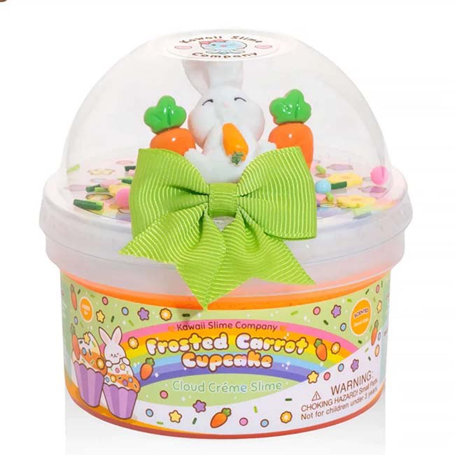 Kawaii Frosted Carrot Cupcake Cloud Creme Slime