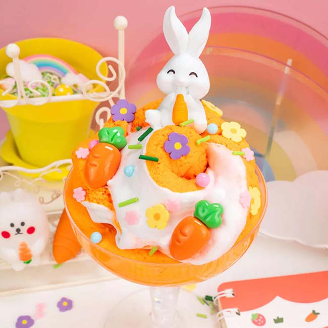 Kawaii Frosted Carrot Cupcake Cloud Creme Slime