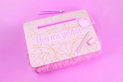 Pink and Gold Lap Desk Sketch